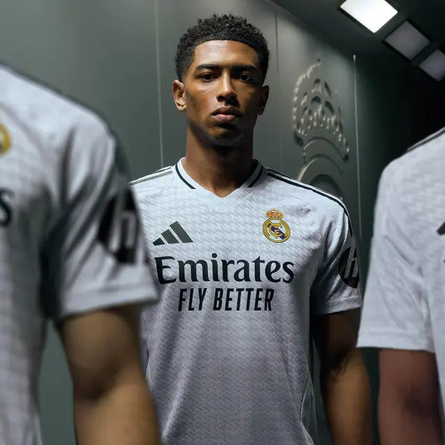 adidas E. Militão Real Madrid Authentic Home Jersey w/ La Liga Patches 24/25 (White/Black)
