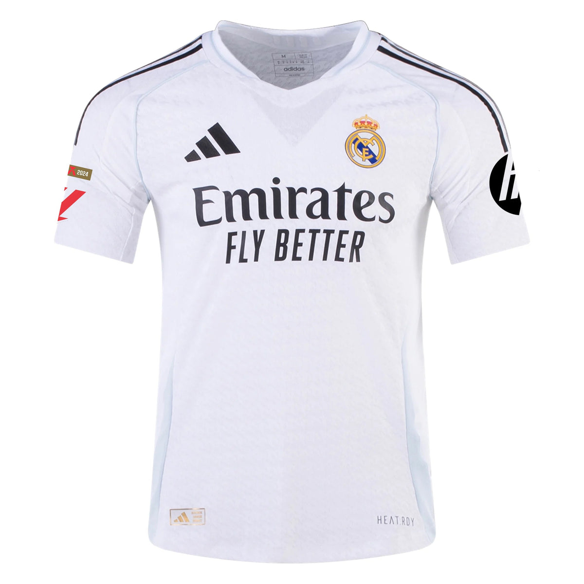 adidas D. Ceballos Real Madrid Authentic Home Jersey w/ La Liga Patches 24/25 (White/Black)