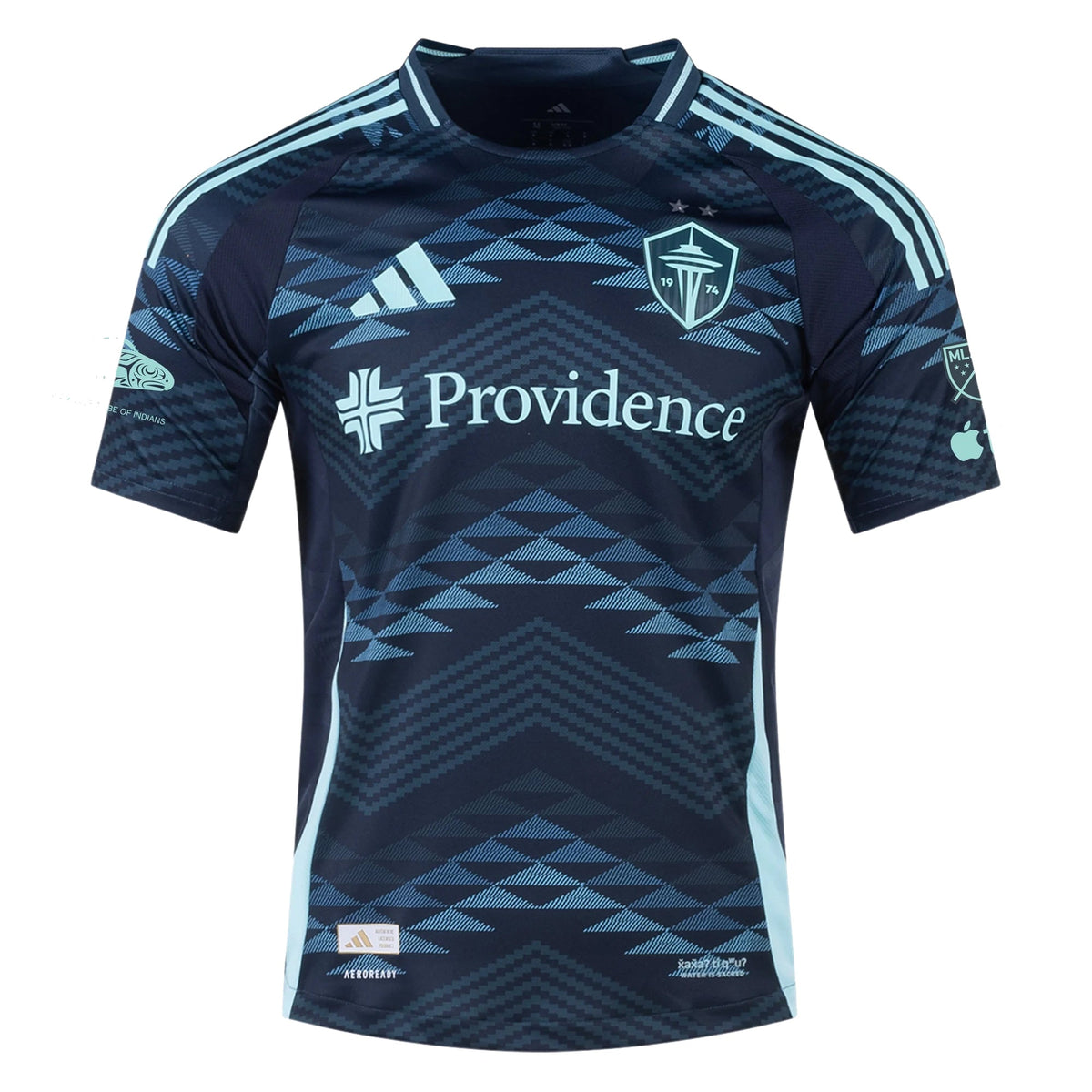 adidas J. Mior Seattle Sounders Authentic Away Jersey 25/26 w/ MLS Patches & Sponsor (Aura Ink)