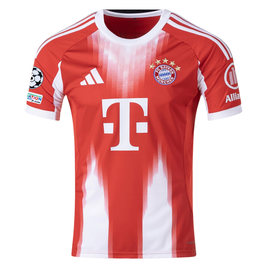 adidas Bayern Munich Kimmich Home Jersey w/ Champions League Patches 25/26 (Red)