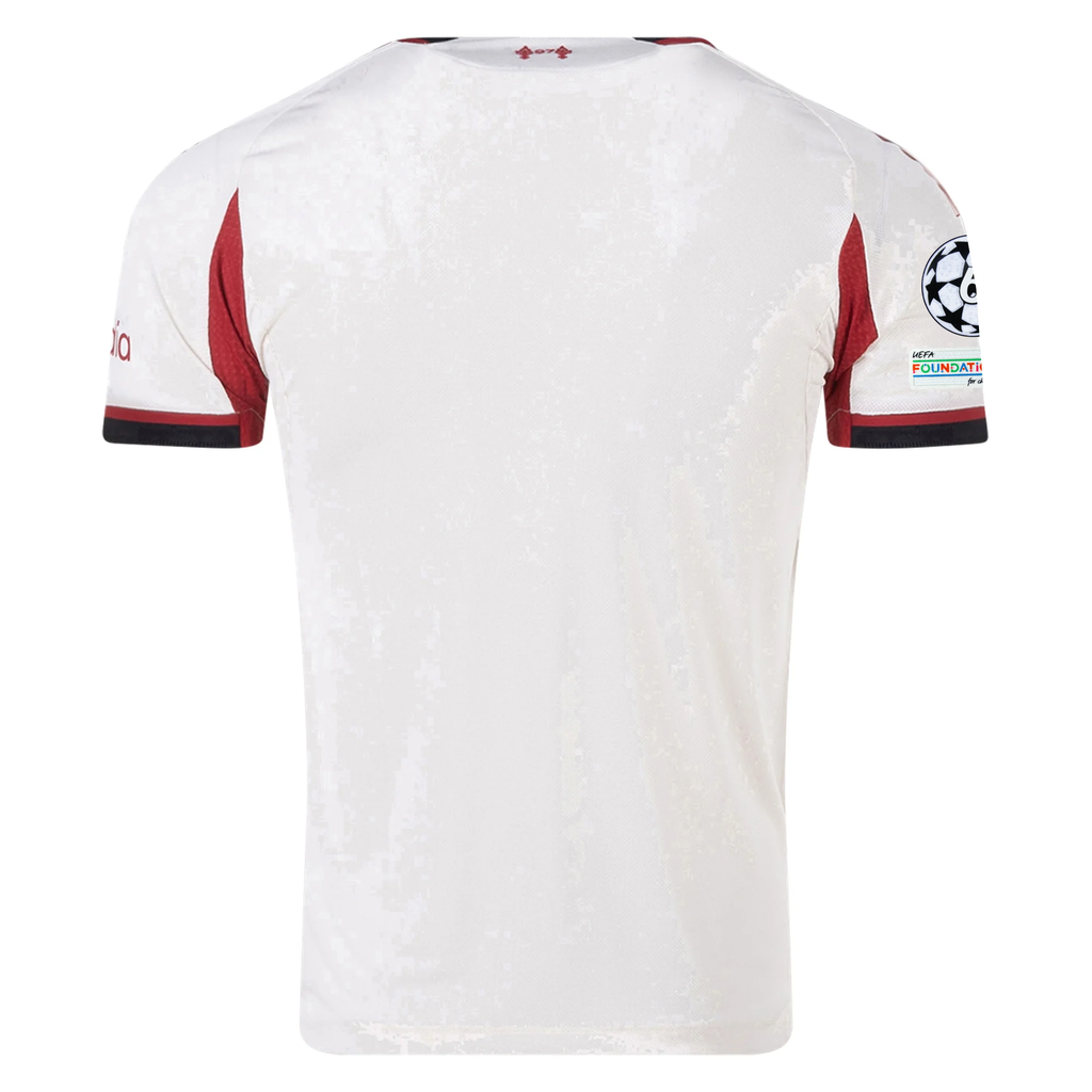 adidas Men's Liverpool Authentic Away Jersey w/ Champions League Patches 25/26 (Wonder White)