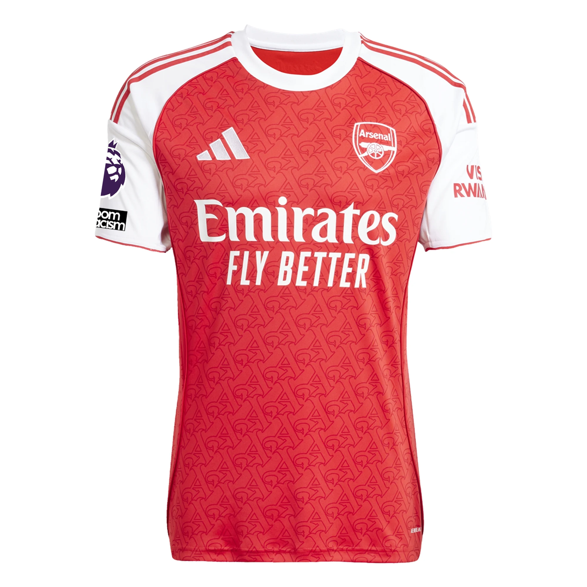 adidas Arsenal Home Jersey w/ EPL + No Room For Racism Patches 25/26 (Better Scarlet/White)