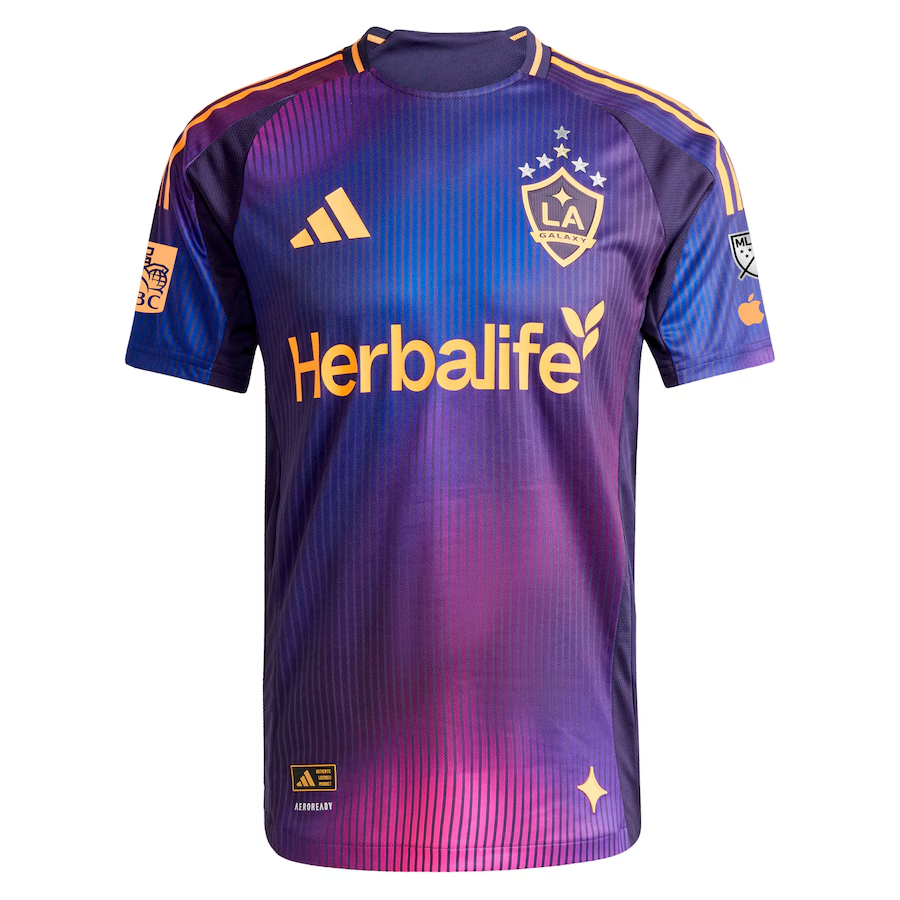 adidas Julián Aude LA Galaxy Authentic Away Jersey w/ MLS + Apple TV + RBC Sponsor 25/26 (Purple)