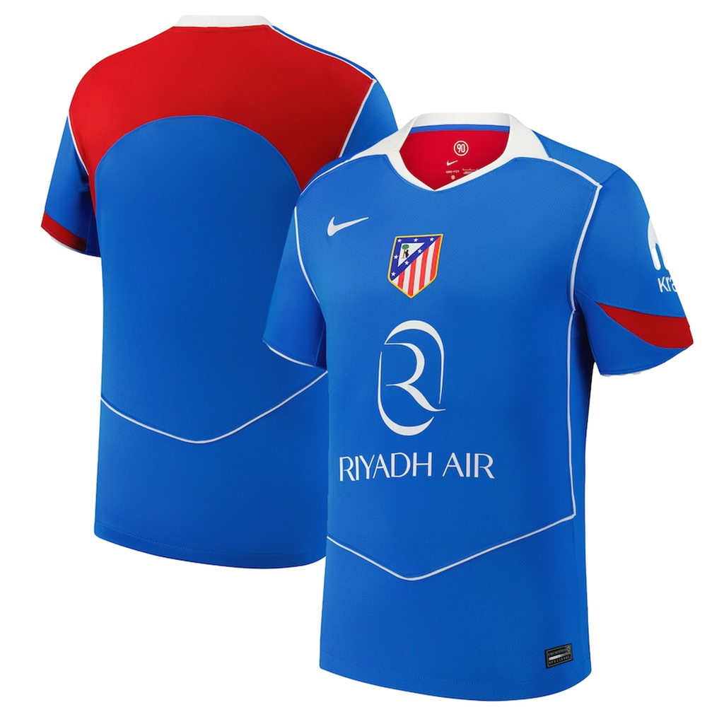 Nike Men's Atletico Madrid Javi Galán T90 Third Jersey La Liga Patch 25/26 (Photo Blue/Sport Red)