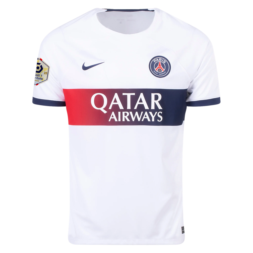 Nike Paris Saint-Germain Goncalo Ramos Away Jersey w/ Ligue 1 Patch 23/24 (White/Midnight Navy)