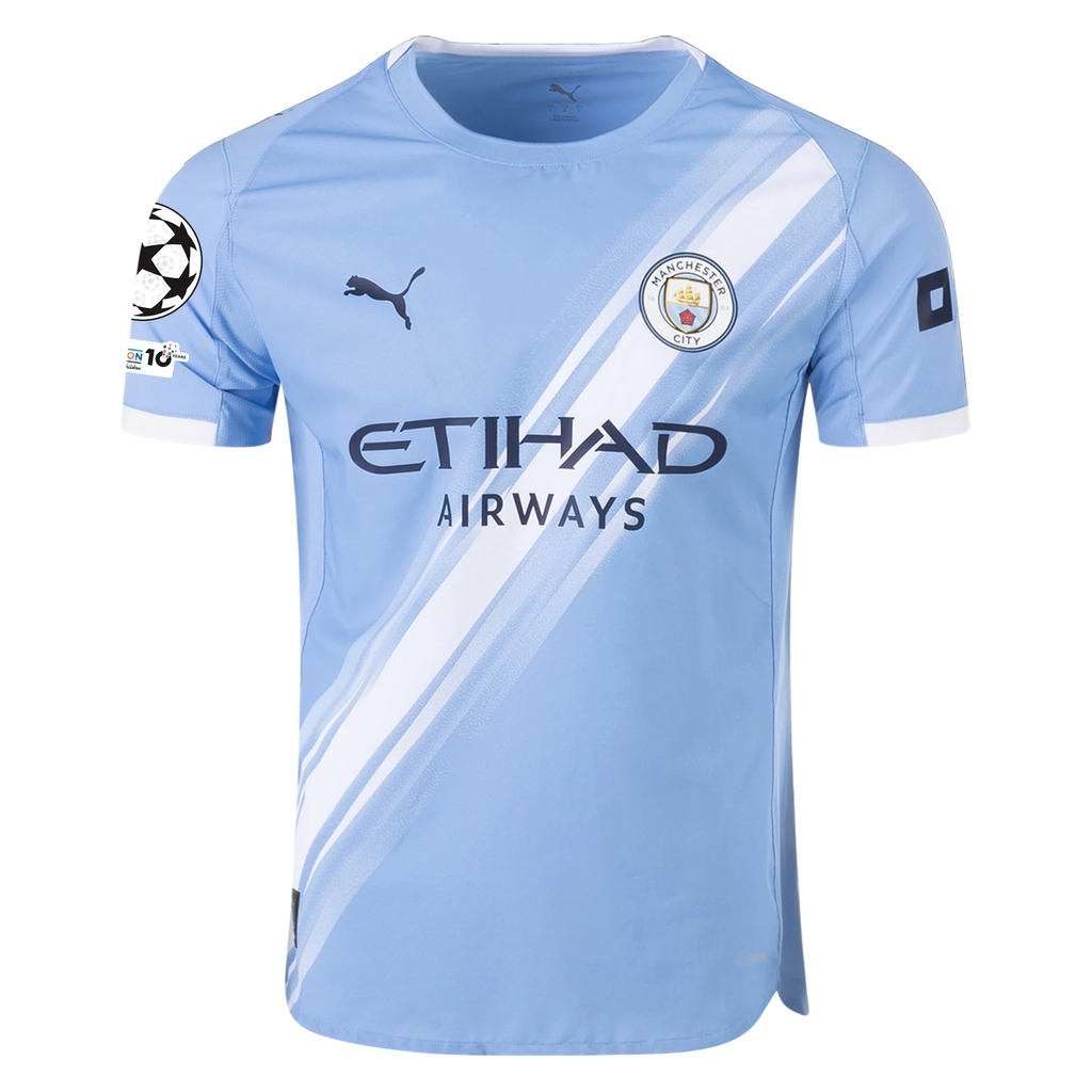 Puma Manchester City Authentic Savinho Home Jersey w/ Champions League Patches 25/26 (Team Light Blue/White)