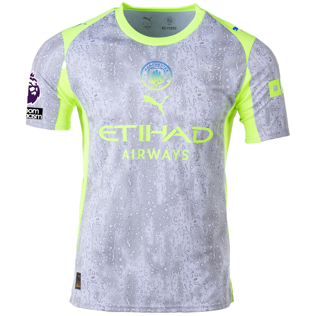 Puma Men's Manchester City Kovacic Third Jersey w/ EPL + No Room For Racism Patches 25/26 (Cool Weather/Pro Green)