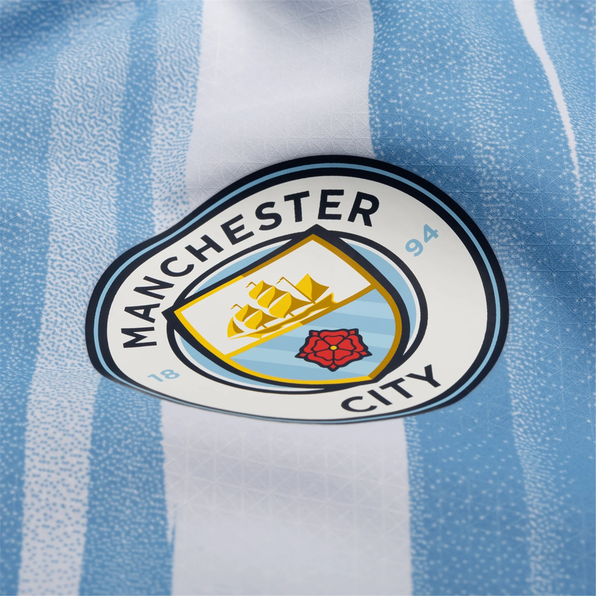 Puma Manchester City Authentic Ake Home Jersey w/ EPL + No Room For Racism Patches 25/26 (Team Light Blue/White)